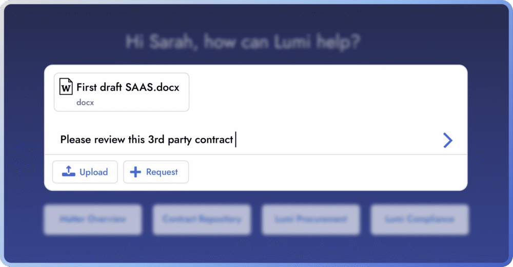 Document request for reviewing a third-party contract.